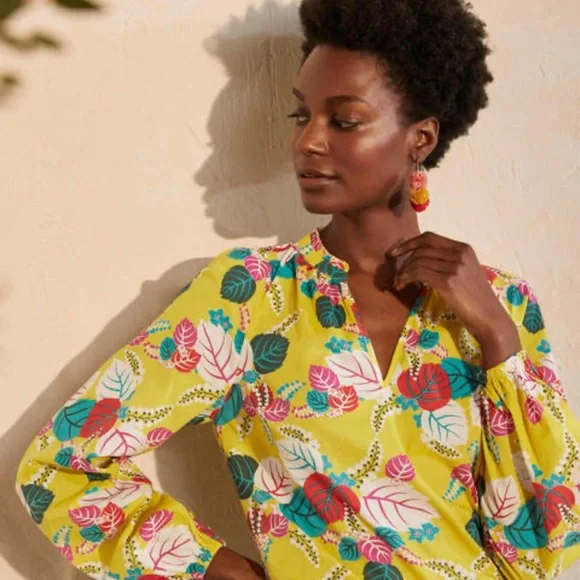 Boden Floral Heather Top SZ 4 - Picture 2 of 5